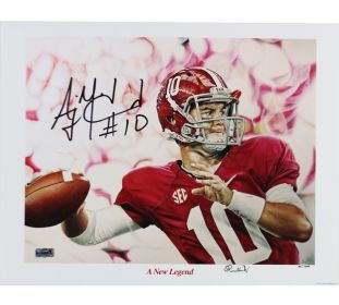 AJ McCarron Signed Alabama Crimson Tide Unframed14x18 Print Artist Sign
