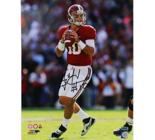 AJ McCarron Signed Alabama Crimson Tide 16x20 NCAA Photo - Drop Back
