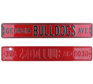 Georgia Bulldogs Man Cave Officially Licensed Authentic Steel 36x6 Red & Black NCAA Street Sign