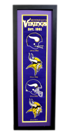 Minnesota Vikings 36"x12" Framed Heritage Banner with Team Logos