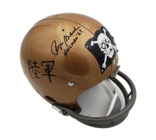 Roger Staubach Signed Navy Jolly Roger Throwback RK Helmet with "Heisman 63"
