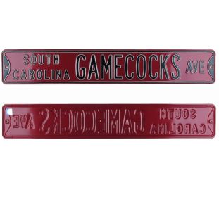 South Carolina Gamecocks Avenue Officially Licensed Authentic Steel 36x6 Garnet & Black NCAA Street Sign