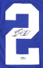 Eli Apple Signed New York Custom Blue Jersey
