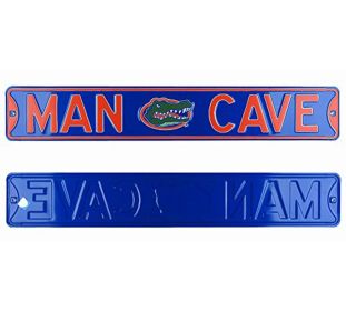 Florida Gators Man Cave Officially Licensed Authentic Steel 36x6 Blue & Orange NCAA Street Sign