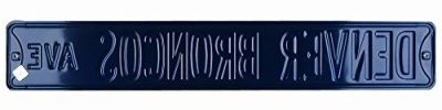 Denver Broncos Avenue Officially Licensed Authentic Steel 36x6 Navy Blue & Orange NFL Street Sign