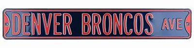 Denver Broncos Avenue Officially Licensed Authentic Steel 36x6 Navy Blue & Orange NFL Street Sign