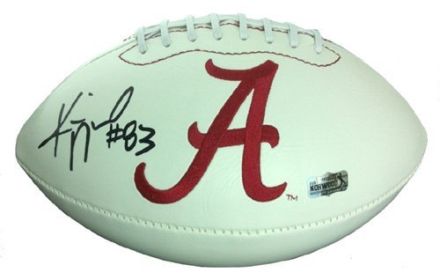 Kevin Norwood Autographed/Signed Alabama Crimson Tide White Panel Logo Football