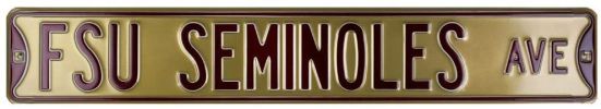 FSU Seminoles Avenue Officially Licensed Authentic Steel 36x6 Maroon & Gold NCAA Street Sign
