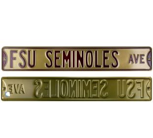 FSU Seminoles Avenue Officially Licensed Authentic Steel 36x6 Maroon & Gold NCAA Street Sign