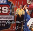 AJ McCarron Signed Alabama Crimson Tide Unframed 8x10 NCAA Photo with "Alabama 21 LSU 0" Inscription