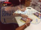 AJ McCarron Signed Alabama Crimson Tide Unframed 8x10 NCAA Photo with "Alabama 21 LSU 0" Inscription