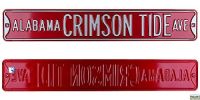 Alabama Crimson Tide Avenue Officially Licensed Authentic Steel 36x6 Crimson & White NCAA Street Sign