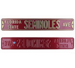 Florida State Seminoles Avenue Officially Licensed Authentic Steel 36x6 Garnet & Gold NCAA Street Sign