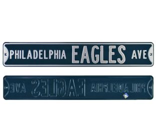 Philadelphia Eagles "Philadelphia Eagles Avenue" Officially Licensed Authentic Steel 36x6 Green & Silver NFL Street Sign