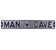 Dallas Cowboys Man Cave Officially Licensed Authentic Steel 36x6 Silver and Navy Blue NFL Street Sign