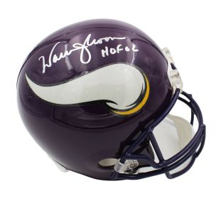Warren Moon Signed Minnesota Vikings Throwback Full Size NFL Helmet with “HOF 06” Inscription