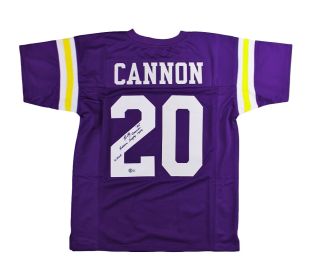 Billy Cannon Signed LSU Custom Purple Jersey with "Heisman Trophy 1959, CHOF" Inscription