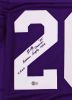Billy Cannon Signed LSU Custom Purple Jersey with "Heisman Trophy 1959, CHOF" Inscription