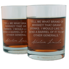 Abraham Lincoln Famous Quote Italian Crystal Whiskey Glass