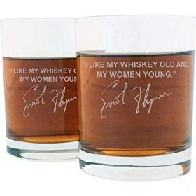 Errol Flynn Famous Quote Italian Crystal Whiskey Glass