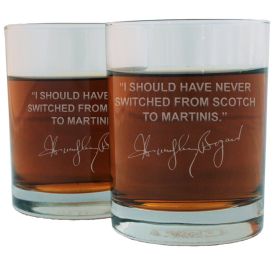 Humprey Bogart Famous Quote Italian Crystal Whiskey Glass