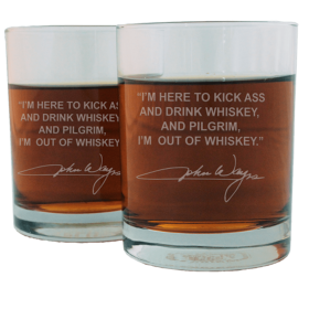 John Wayne Famous Quote Italian Crystal Whiskey Glass
