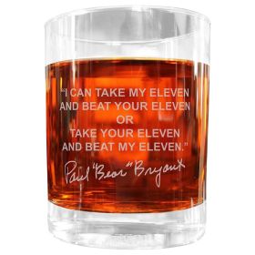 Bear Bryant Famous Quote Italian Crystal Whiskey Glass
