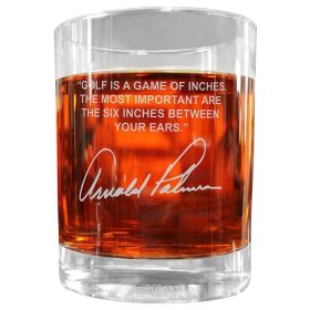 Arnold Palmer Famous Quote Italian Crystal Whiskey Glass