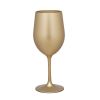 Designer Metallic Gold Color Acrylic Wine Glasses Set of 4 (12oz), Premium Quality Unbreakable Stemmed Acrylic Wine Glasses for All Purpose Red or Whi