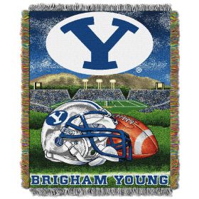 BYU OFFICIAL Collegiate "Home Field Advantage" Woven Tapestry Throw