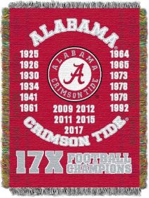 Alabama OFFICIAL Collegiate Commerative Woven Tapestry Throw