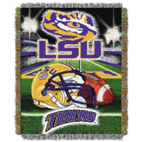 LSU OFFICIAL Collegiate "Home Field Advantage" Woven Tapestry Throw