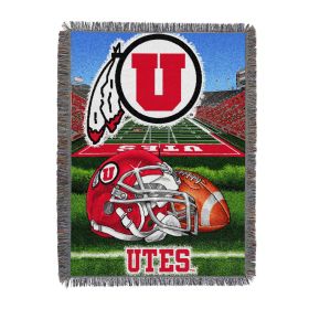Utah OFFICIAL Collegiate "Home Field Advantage" Woven Tapestry Throw