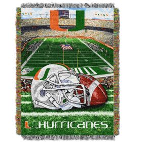 Miami OFFICIAL Collegiate "Home Field Advantage" Woven Tapestry Throw