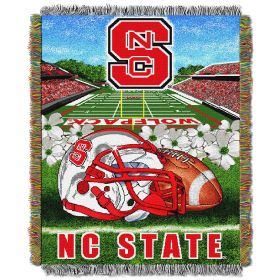 NC State OFFICIAL Collegiate "Home Field Advantage" Woven Tapestry Throw