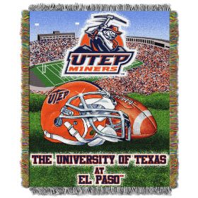 Texas El Paso OFFICIAL Collegiate "Home Field Advantage" Woven Tapestry Throw