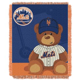 Mets OFFICIAL Major League Baseball; "Field Bear" Baby 36"x 46" Triple Woven Jacquard Throw by The Northwest Company