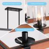 Modern American retro square wooden chandelier glass lamp 6 bulbs, without bulbs