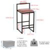 Modern Set of 2 Counter Height Bar Stools for Kitchen PU Leather Upholstered Barstools with Back Armless Dining Chairs (Brown with Back)