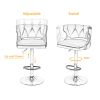 Bar Stools With Back and Footrest Counter Height Dining Chairs-Velvet Black-2PCS/SET
