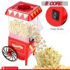 Popcorn Machine Maker Popcorn Machine with Wheels; 1400 Watts; 120 V; Hot Air Popper Popping 12 Cup Retro Vintage Fashioned Style; For Movie Parties.