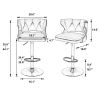 Bar Stools With Back and Footrest Counter Height Dining Chairs-Velvet Black-2PCS/SET