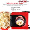 Popcorn Machine Maker Popcorn Machine with Wheels; 1400 Watts; 120 V; Hot Air Popper Popping 12 Cup Retro Vintage Fashioned Style; For Movie Parties.