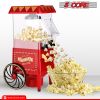 Popcorn Machine Maker Popcorn Machine with Wheels; 1400 Watts; 120 V; Hot Air Popper Popping 12 Cup Retro Vintage Fashioned Style; For Movie Parties.