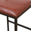 Modern Set of 2 Counter Height Bar Stools for Kitchen PU Leather Upholstered Barstools with Back Armless Dining Chairs (Brown with Back)