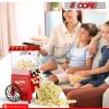 Popcorn Machine Maker Popcorn Machine with Wheels; 1400 Watts; 120 V; Hot Air Popper Popping 12 Cup Retro Vintage Fashioned Style; For Movie Parties.