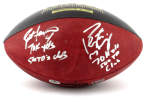Brett Favre and Peyton Manning Signed Wilson Authentic 70K Yards and 500 TDs NFL Football with Yardage and TD Inscription LE of 150