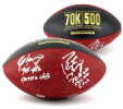 Brett Favre and Peyton Manning Signed Wilson Authentic 70K Yards and 500 TDs NFL Football with Yardage and TD Inscription LE of 150