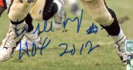 Willie Roaf Signed New Orleans Saints Unframed 8x10 NFL Photo with "HOF 2012" Inscription - vs Bears - Blue Ink
