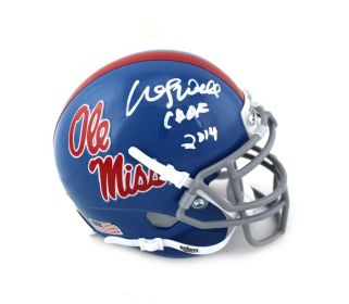 Wesley Walls Signed Ole Miss Rebels Schutt NCAA Mini Helmet With "CHOF 2014" Inscription